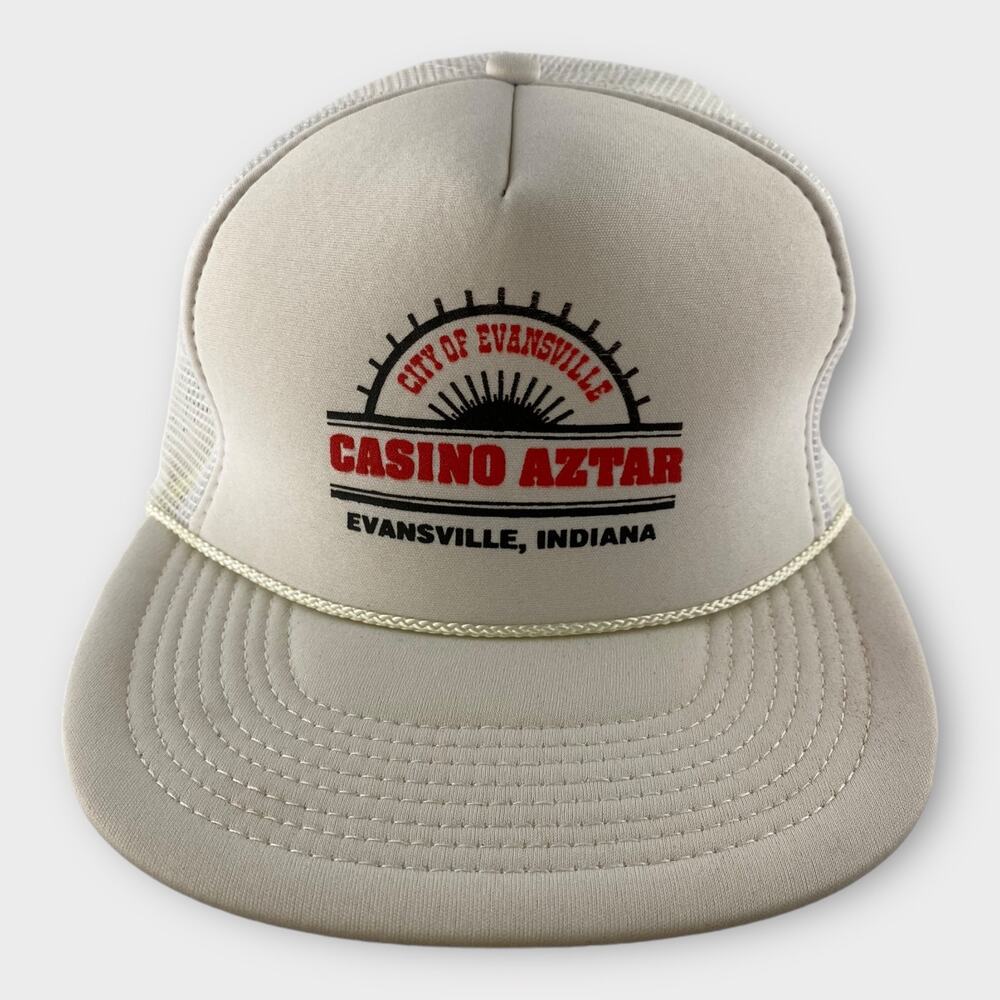 Casino Aztar Evansville Indiana Trucker Hat Cap Vintage Snapback Novelty Casino